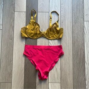 CUUP Green and Pink Bikini Set